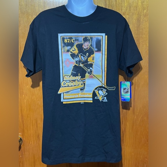 New With Tags Black Sidney Crosby Pittsburgh PenguinsGraphic T-shirt Size Medium - Picture 2 of 8